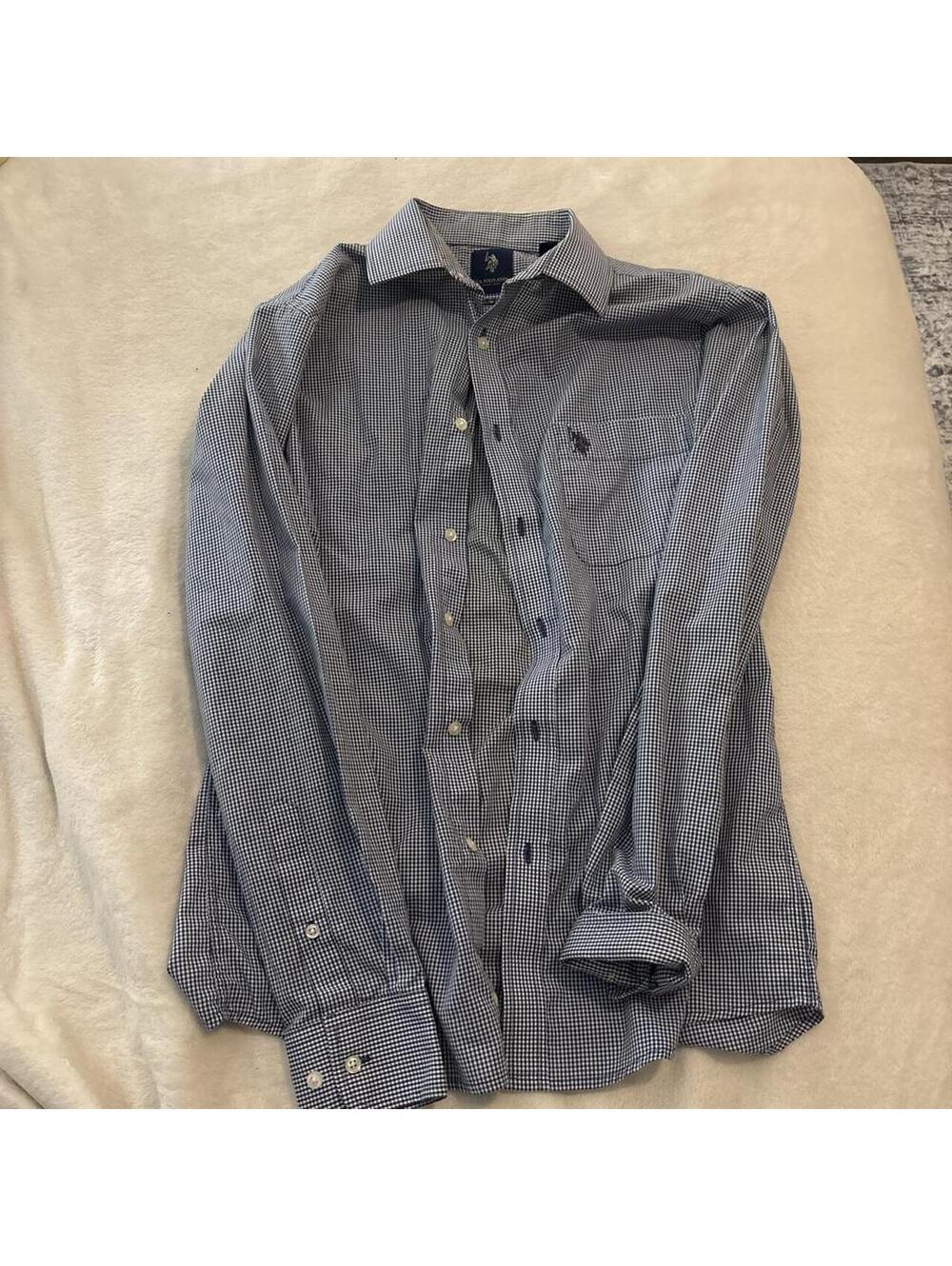 Polo Ralph Lauren Men's Blue and Grey Shirt